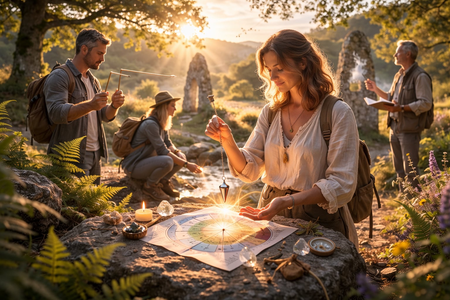 Exploration en pleine nature avec exercices de ressenti et de radiesthésie